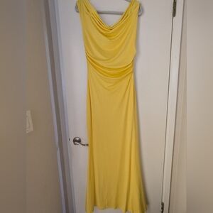 Windsor Yellow Cowl Neck Sleeveless Maxi Gown